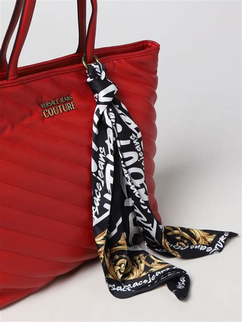 versace jeans red handbag|versace jeans couture tote bag.